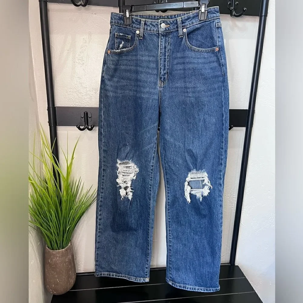 Wild fable highest rise baggy jeans distressed medium wash size 29/8 - Picture 2 of 16